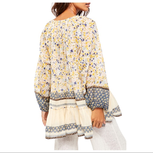 FREE PEOPLE BOHO FLOWY TUNIC SWING MINI DRESS A2C - Picture 3 of 16